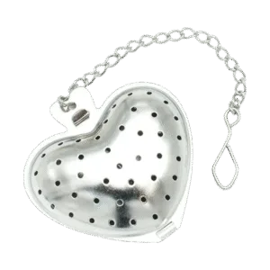 Infusor Para Té Colador Acero Inoxidable Plateado C/Figura Corazón