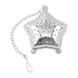 Infusor Para Té Colador Acero Inoxidable Plateado C/Figura Estrella