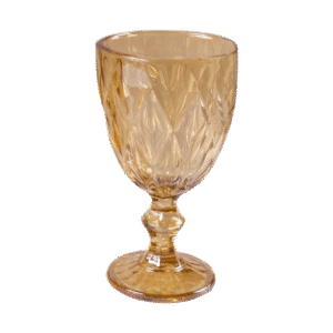Set x6 Copas de Vidrio Para Vino Diseño Rombos Dorados 300ml