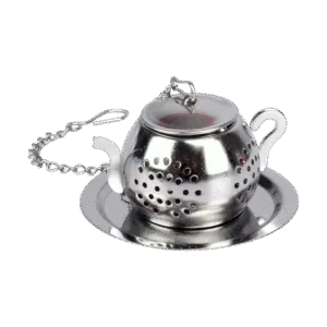 Infusor Para Té Colador Acero Inoxidable Plateado C/Figura Tetera