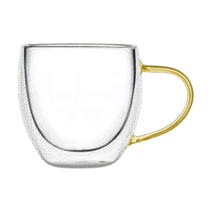 Taza de Doble Vidrio Café Fondo c/Asa Colores Surtidos 150ml