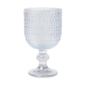 Set x6 Copas de Vidrio Para Vino Diseño Puntos Tornasolado 250ml