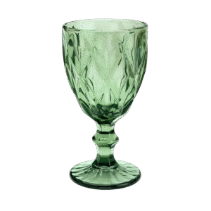 Set x6 Copas de Vidrio Diseño Rombo Esmeralda 260ml