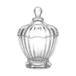 Caramelera de Vidrio Transaparente c/Diseño Ondas 350ml