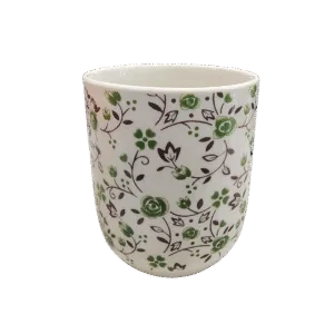 Cuenco de Porcelana 150ml Diseño Rosas Verdes Orientales