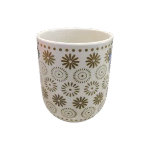 Cuenco de Porcelana 150ml Diseño Flores Doradas