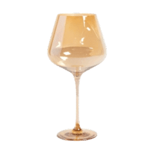 Set x6 Copas de Vidrio Para Vino Grande Diseño Dorado 700ml
