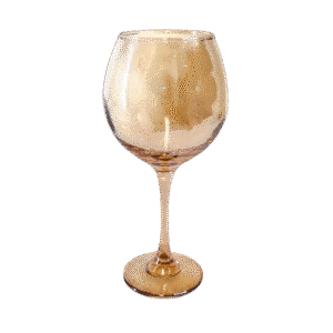 Set x6 Copas de Vidrio Para Vino Boca Ancha Diseño Dorado 600ml