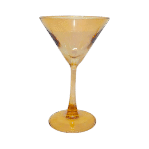 Set x6 Copas de Vidrio Para Martini Diseño Dorado 190ml