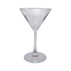 Set x6 Copas de Vidrio Para Martini Diseño Tornasolado 190ml