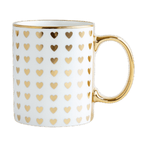 Taza de Cerámica Con Detalle Dorados Diseño Surtidos 330ml
