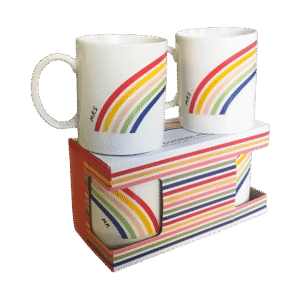 Set x2 Tazas de Cerámica Arcoiris 350ml
