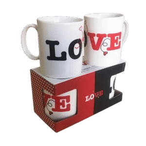 Set x2 Tazas de Cerámica Love 350ml