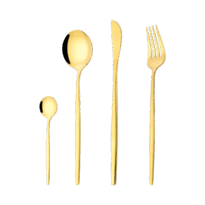 Set de Cubiertos Dorados x4