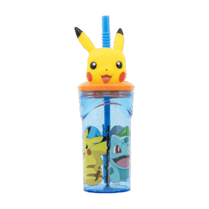 Vaso de Plástico Wabro c/Tapa Y Sorbete 1036 Pokemon 360ml
