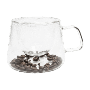 Taza de Doble Vidrio Diseño de Granos de Café 150ml