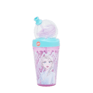 Vaso de Plástico Cresko Espiral c/Tapa Y Sorbete FA543 Frozen 420ml