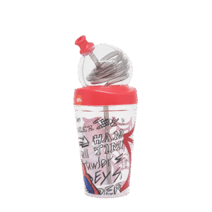 Vaso de Plástico Cresko Espiral c/Tapa Y Sorbete HA168 Spiderman 420ml