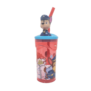 Vaso de Plástico Cresko c/Tapa Y Sorbete PW201 Paw Patrol 360ml
