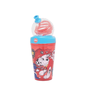Vaso de Plástico Cresko Espiral c/Tapa Y Sorbete PW203 Paw Patrol 420ml