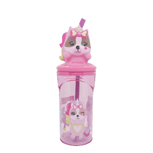 Vaso de Plástico Cresko c/Tapa Y Sorbete SI018 Simones 360ml