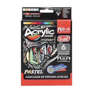 Marcadores de Colores Trabi Acrylic Pop Pastel x6