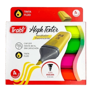 Resaltadores de Colores Trabi High Texter Fluo x4
