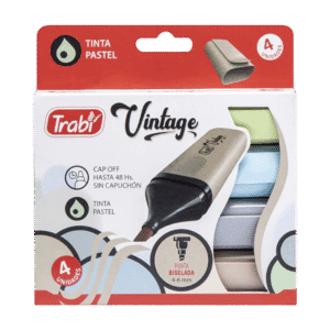 Resaltadores de Colores Trabi Vintage Pastel x4