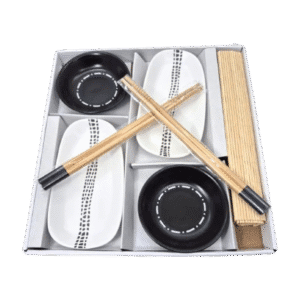 Set de Sushi Cerámica Premium Estilo Japonés +Cuenco y Bandeja x8